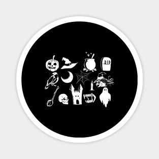 Cute Halloween Pumpkin Ghosts Witches Collection Magnet